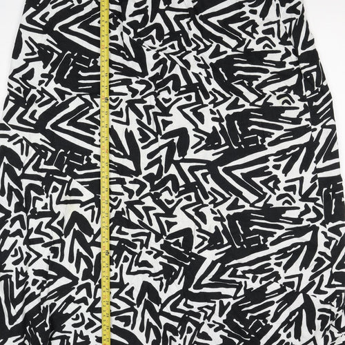 Papaya Women Black White Geometric Long Straight Pencil Skirt UK 20