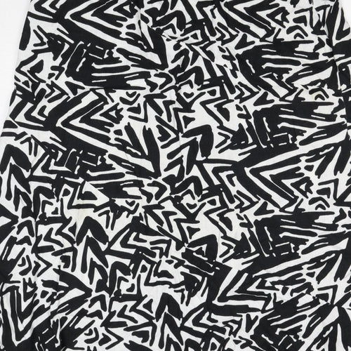 Papaya Women Black White Geometric Long Straight Pencil Skirt UK 20