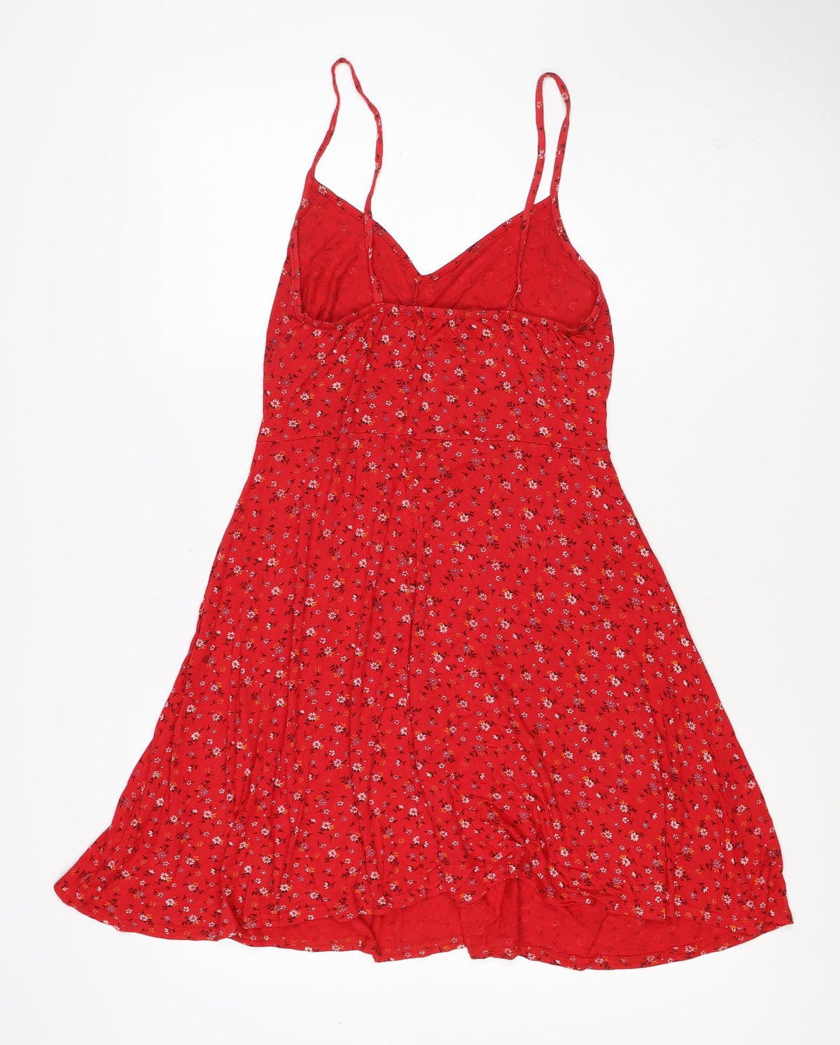 Boohoo Women Red Floral One Shoulder Fit & Flare Dress UK 12