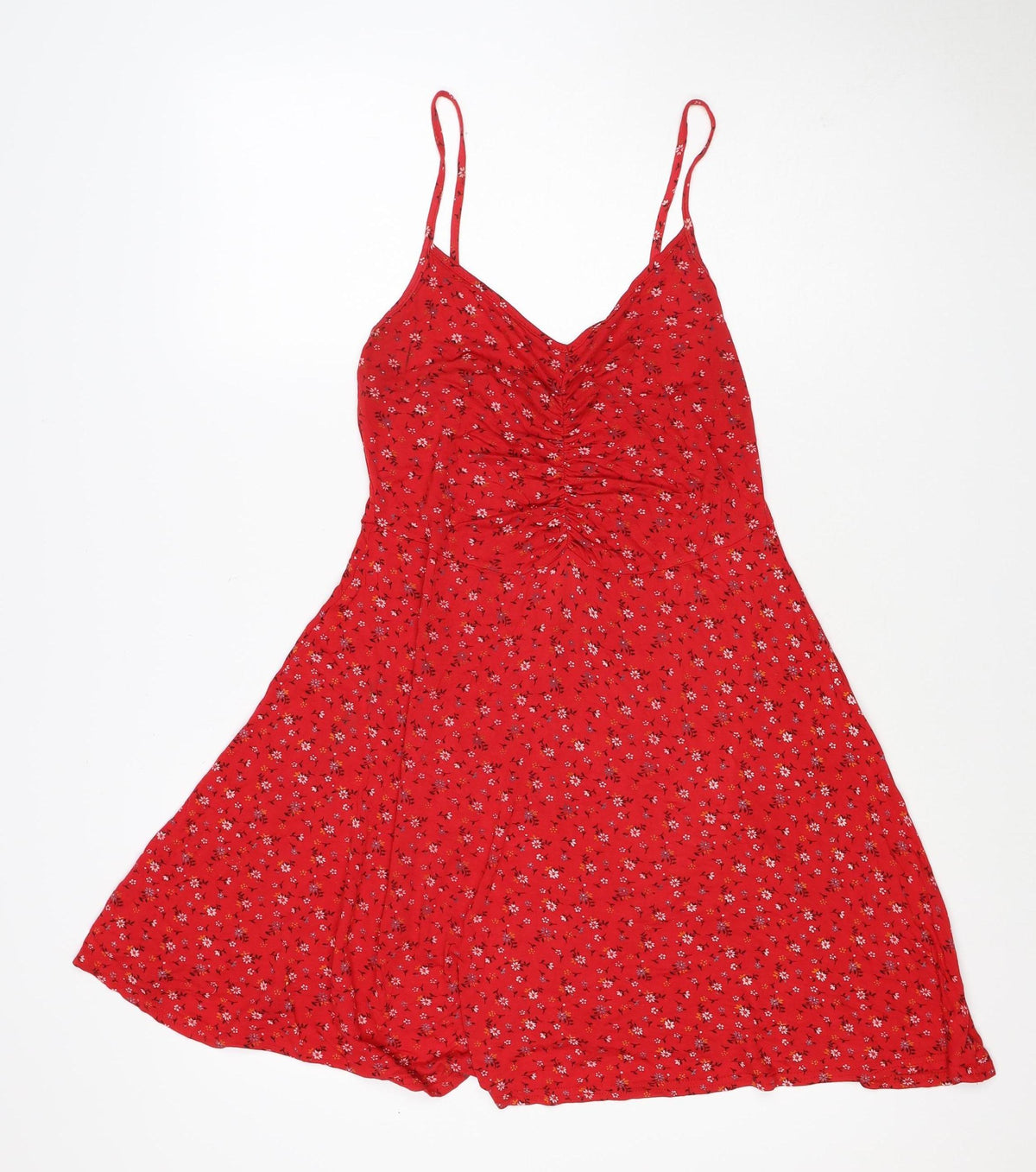 Boohoo Women Red Floral One Shoulder Fit & Flare Dress UK 12