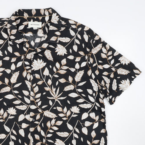 Autograph Men’s Black Floral Short Sleeve Button-Up Shirt 3XL