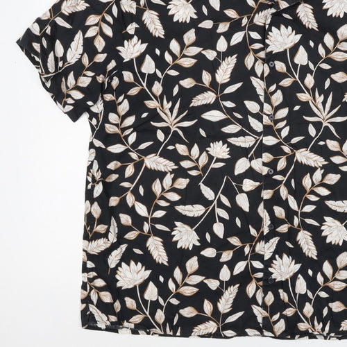 Autograph Men’s Black Floral Short Sleeve Button-Up Shirt 3XL
