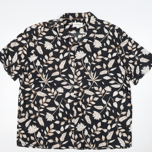 Autograph Men’s Black Floral Short Sleeve Button-Up Shirt 3XL