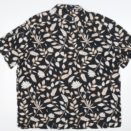 Autograph Men’s Black Floral Short Sleeve Button-Up Shirt 3XL