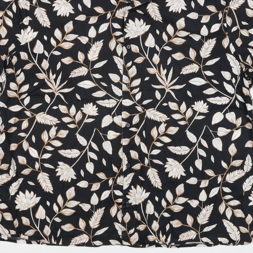 Autograph Men’s Black Floral Short Sleeve Button-Up Shirt 3XL
