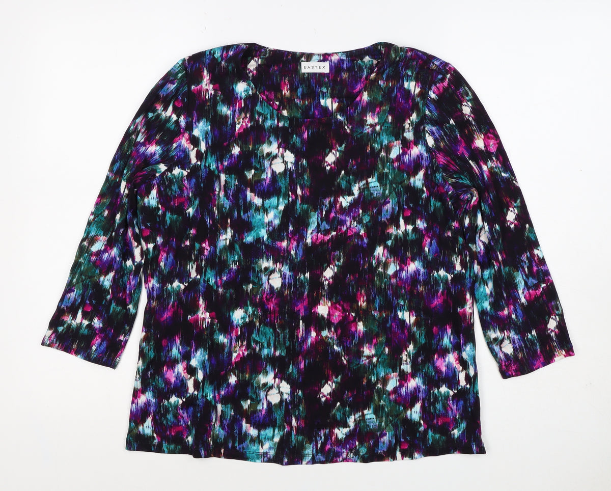 Eastex Women Multicoloured UK 12 Geometric Jersey Tunic Blouse