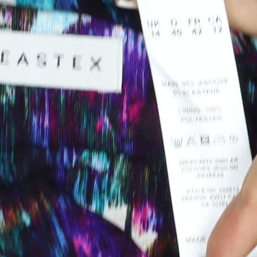 Eastex Women Multicoloured UK 12 Geometric Jersey Tunic Blouse