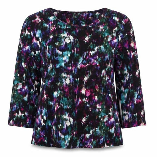 Eastex Women Multicoloured UK 12 Geometric Jersey Tunic Blouse