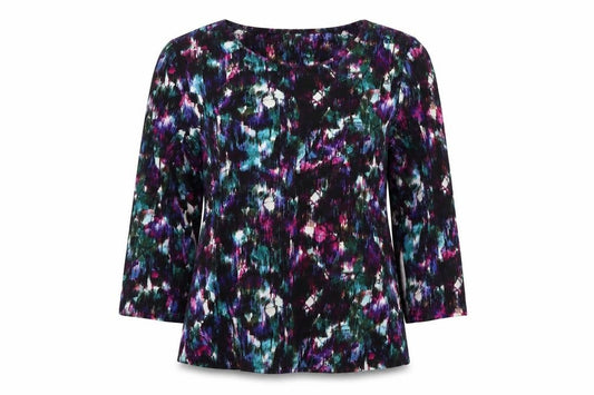 Eastex Women Multicoloured UK 12 Geometric Jersey Tunic Blouse