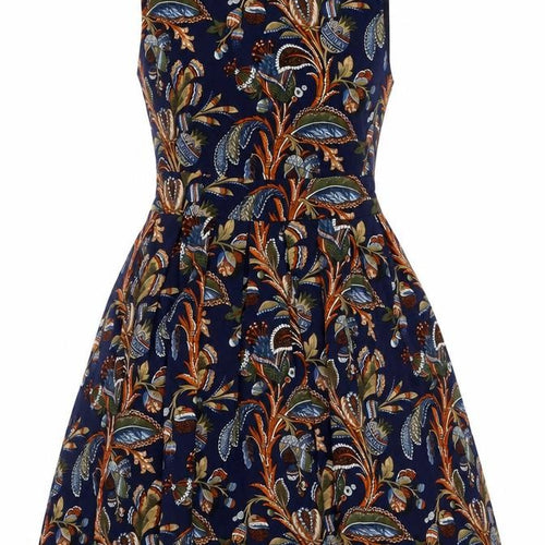 Lenka Women Blue Paisley Size 10 One Shoulder Tiered Mini Dress