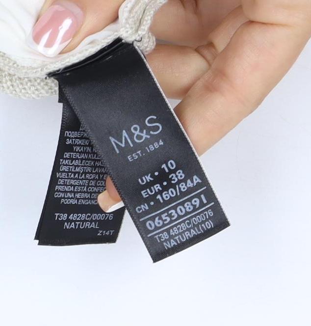 Additional view of M&S Women’s Ivory, size UK 10, Open Knit Lace Front Cardigan