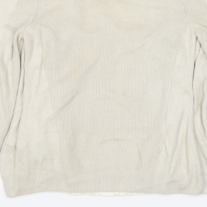 Additional view of M&S Women’s Ivory, size UK 10, Open Knit Lace Front Cardigan
