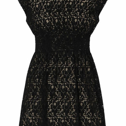 Pinky Women Black S Lace Fit & Flare Sleeveless Party Dress