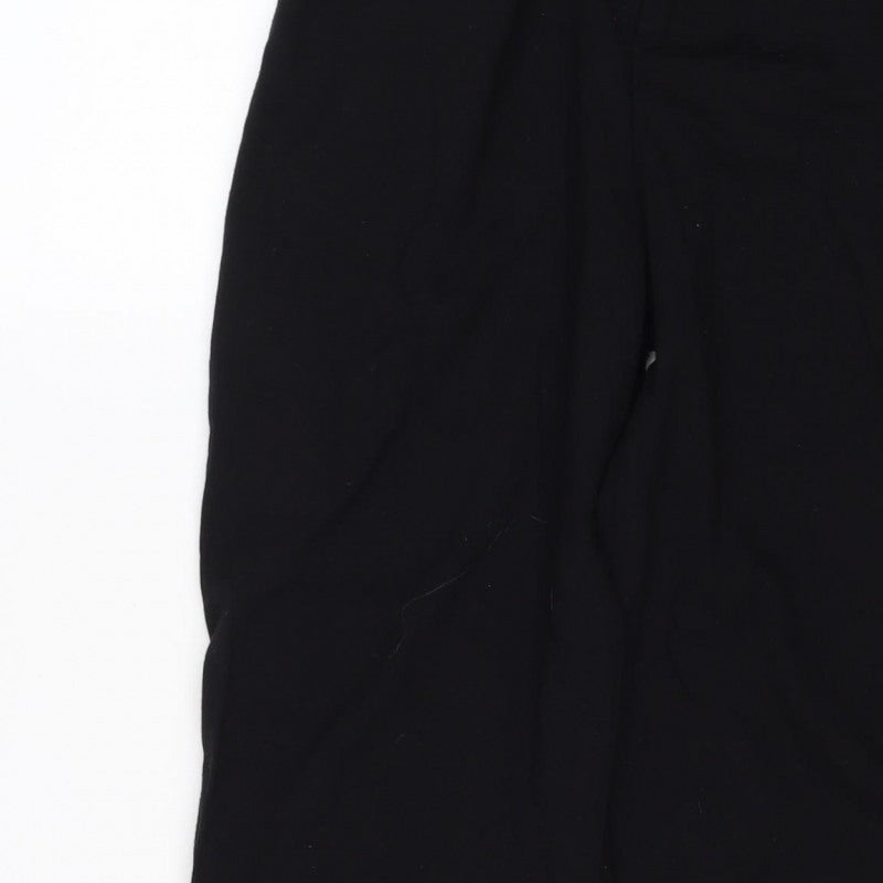 Stradivarius Women Black UK 8 Straight Leg Dress Trousers Stretch
