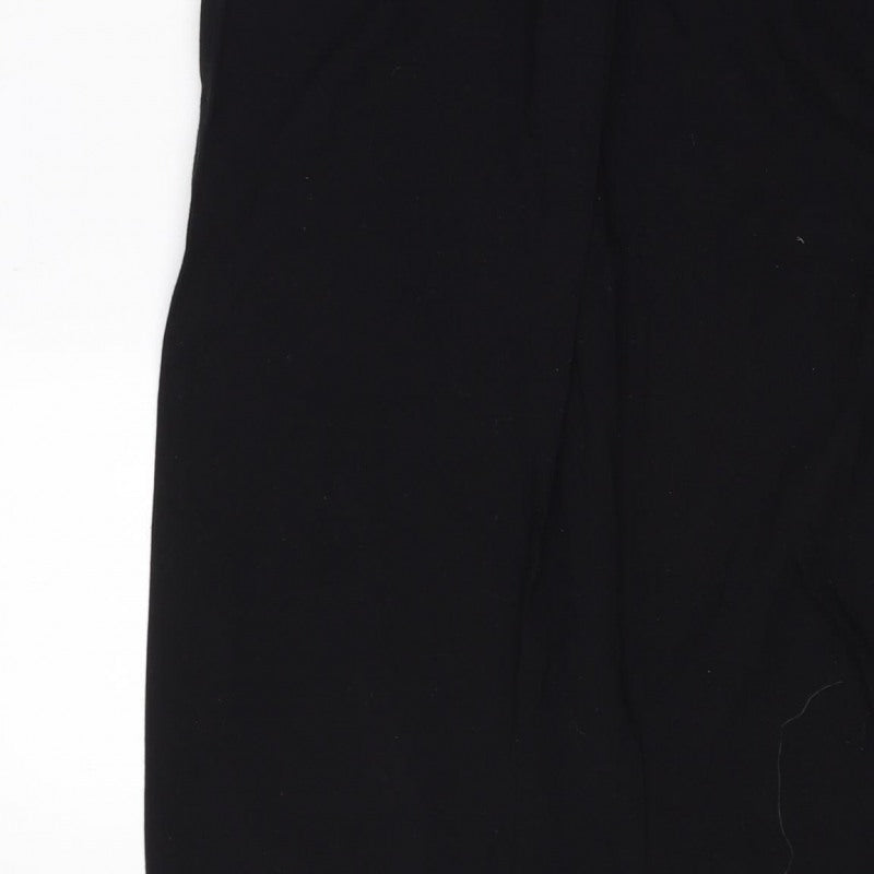 Stradivarius Women Black UK 8 Straight Leg Dress Trousers Stretch