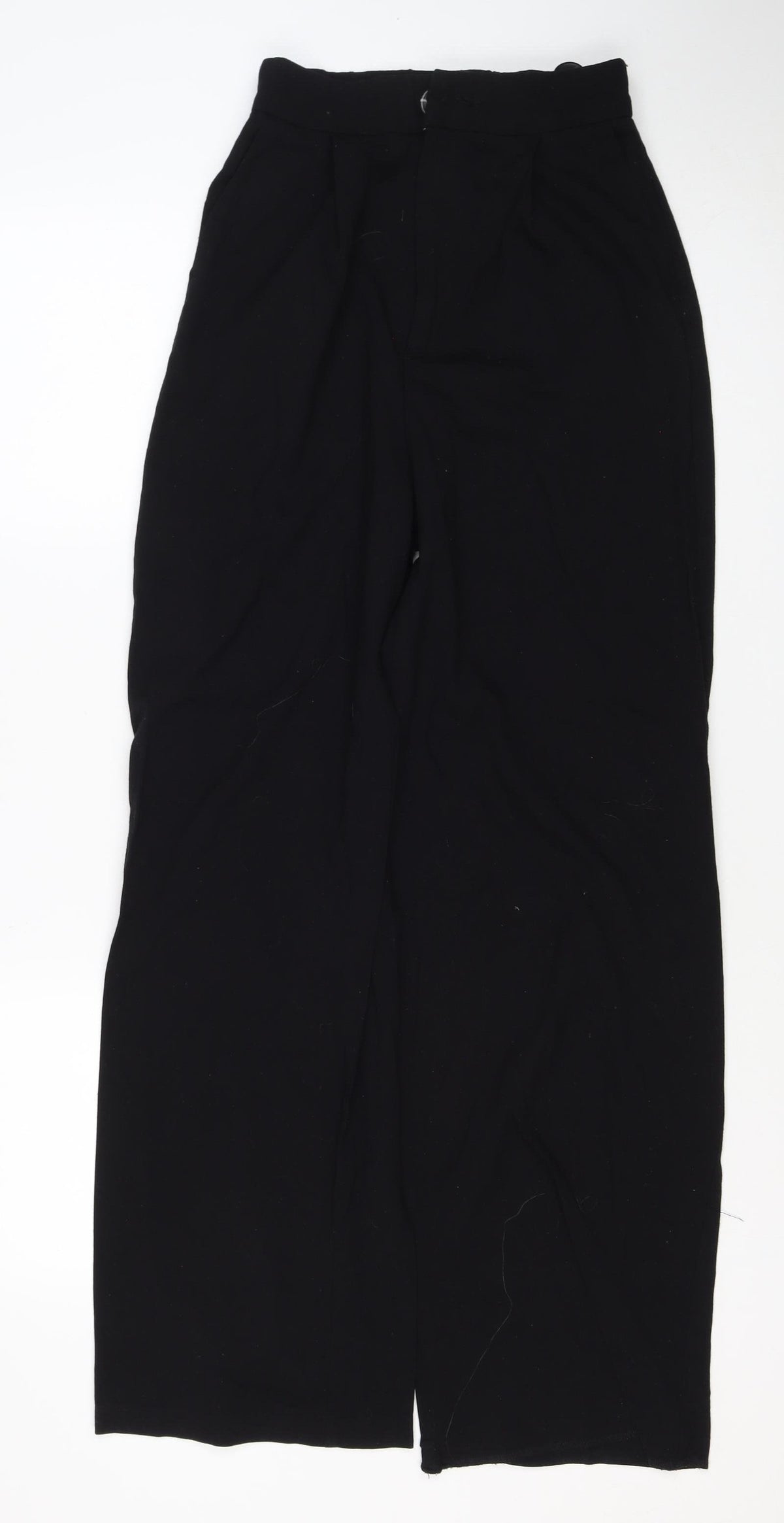 Stradivarius Women Black UK 8 Straight Leg Dress Trousers Stretch
