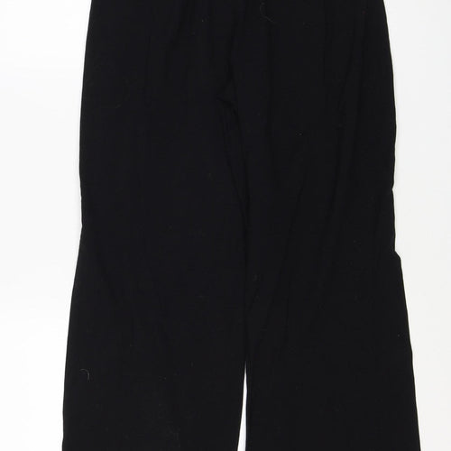 Stradivarius Women Black UK 8 Straight Leg Dress Trousers Stretch