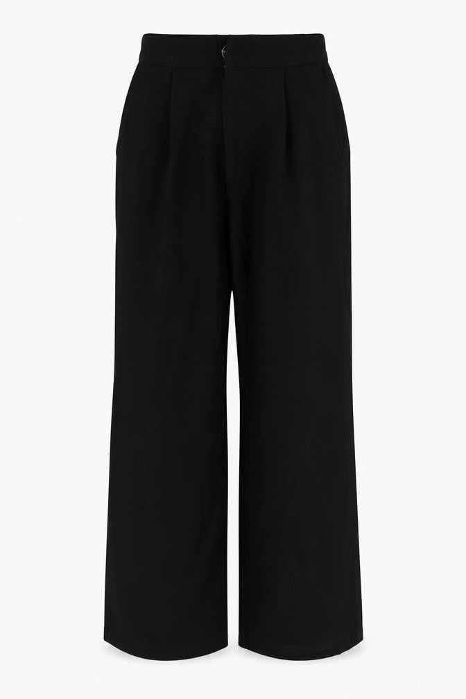 Stradivarius Women Black UK 8 Straight Leg Dress Trousers Stretch