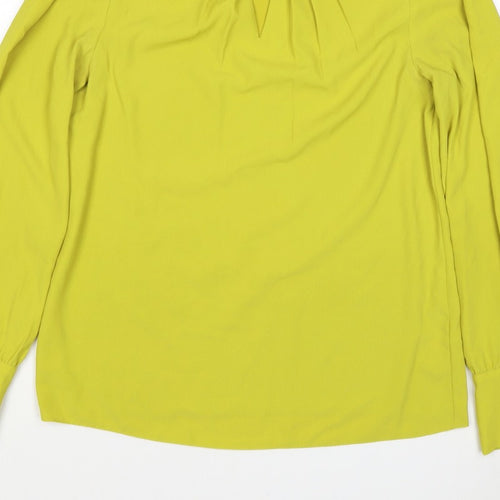Dorothy Perkins Women Yellow Tall UK 8 High Neck Balloon Sleeve Blouse