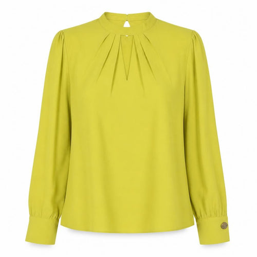 Dorothy Perkins Women Yellow Tall UK 8 High Neck Balloon Sleeve Blouse
