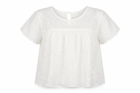 Mela London Women Ivory UK 14 Petite Embroidered Lace Floral Blouse