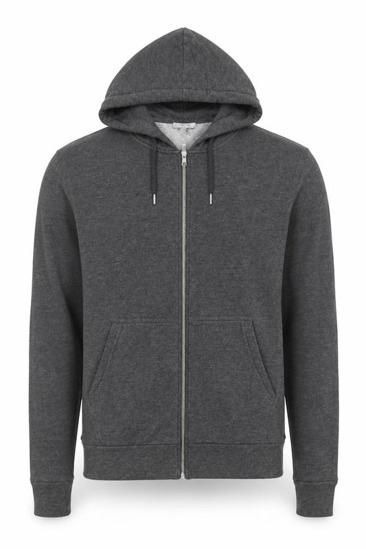 Reiss Men’s Grey Small Full Zip Hooded Slim Fit Hoodie