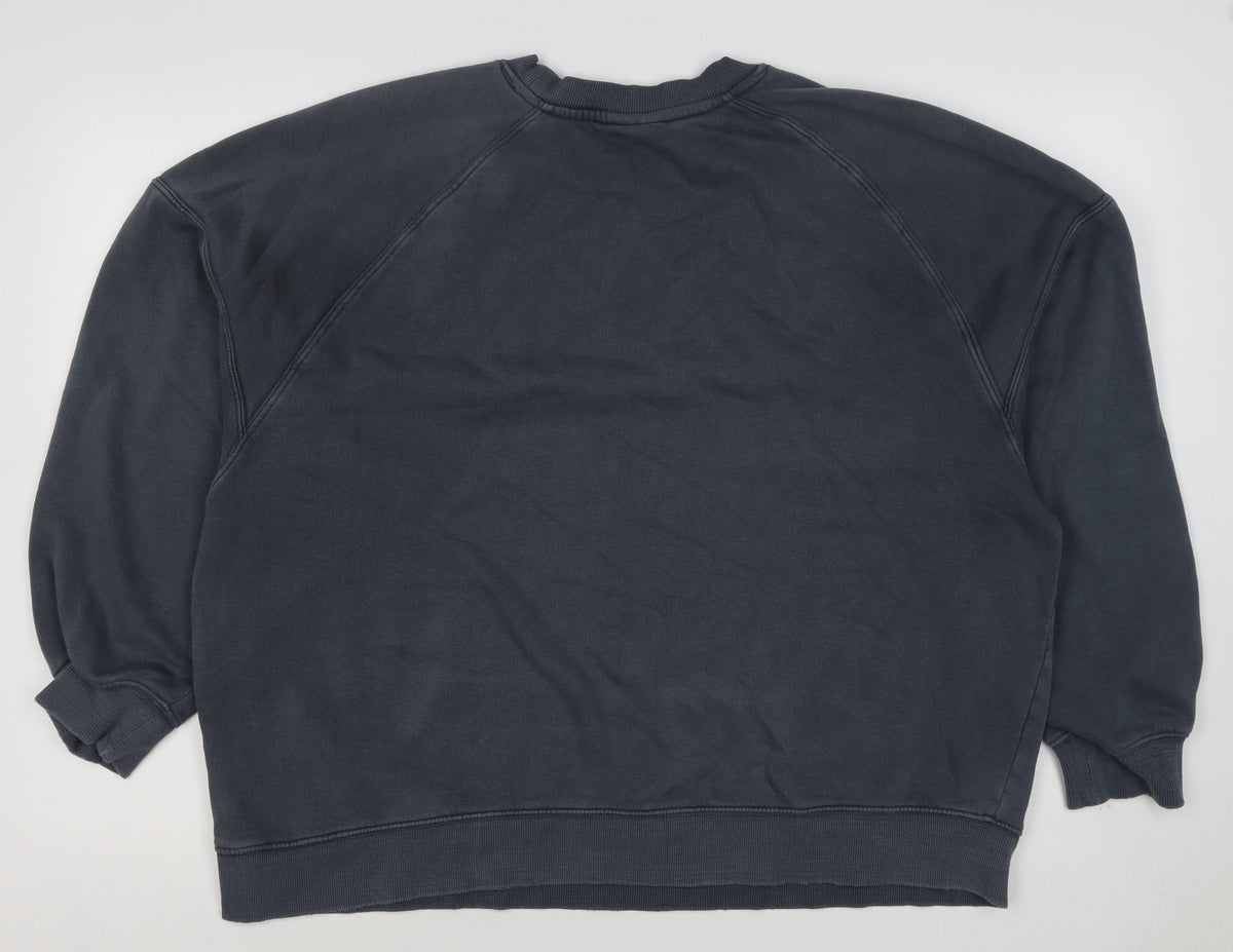 Pull&Bear Women’s Grey M Crew Neck Raglan Pullover Sweatshirt