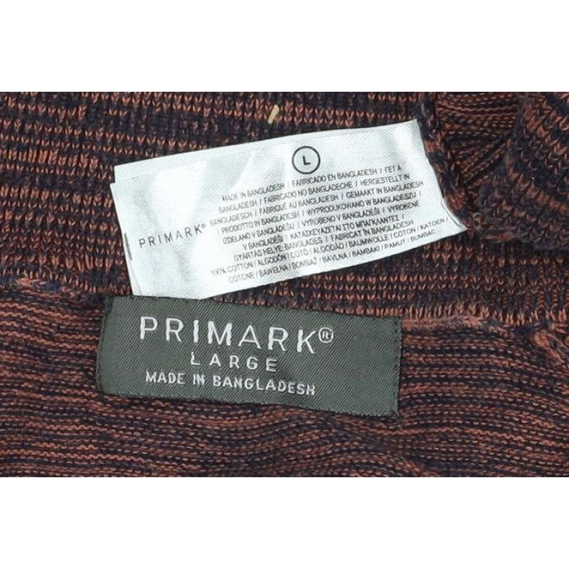 Primark Men’s Brown Marl 1/4 Zip High Neck Knit Jumper Size L