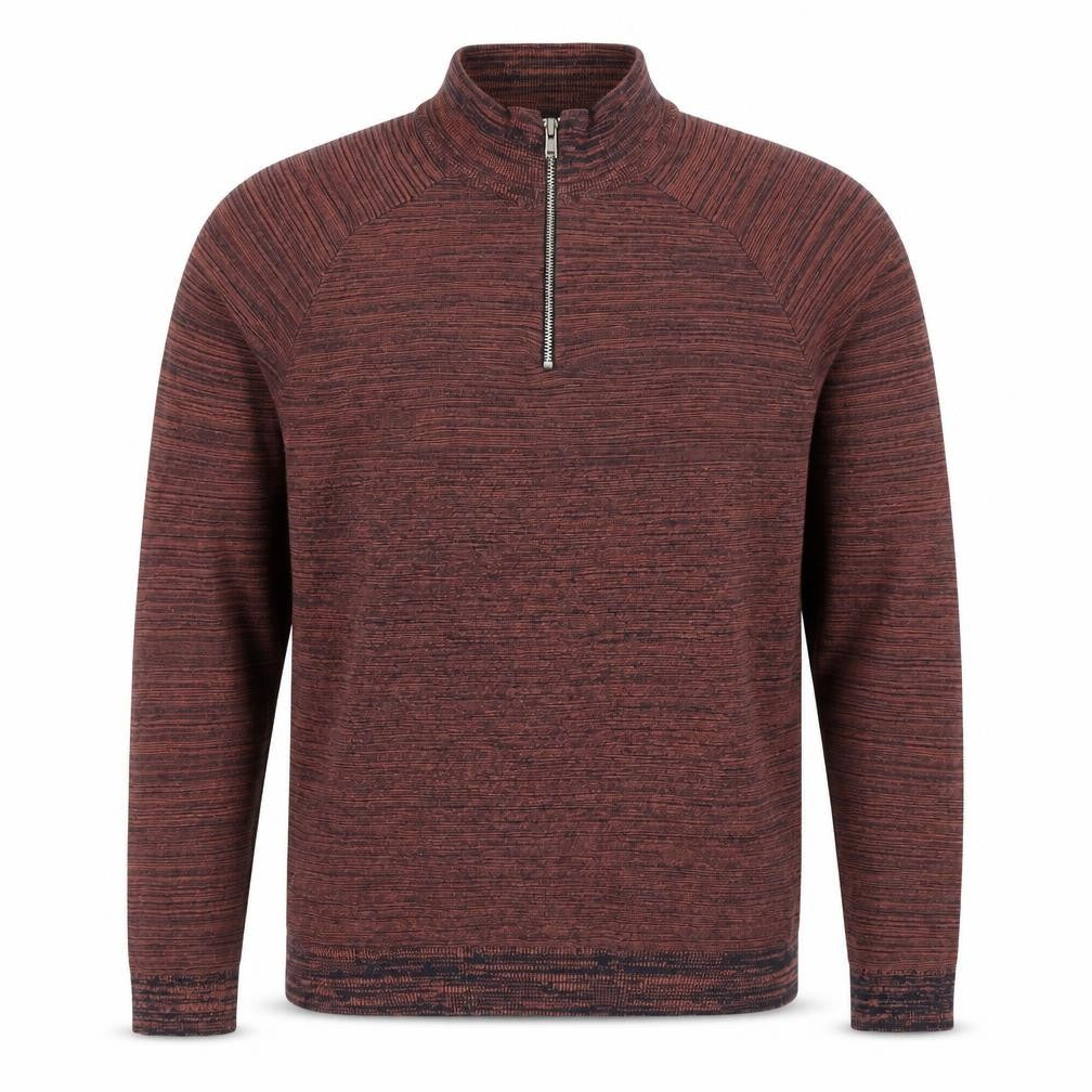 Primark Men’s Brown Marl 1/4 Zip High Neck Knit Jumper Size L