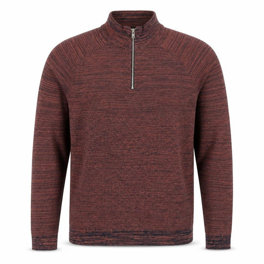 Primark Men’s Brown Marl 1/4 Zip High Neck Knit Jumper Size L