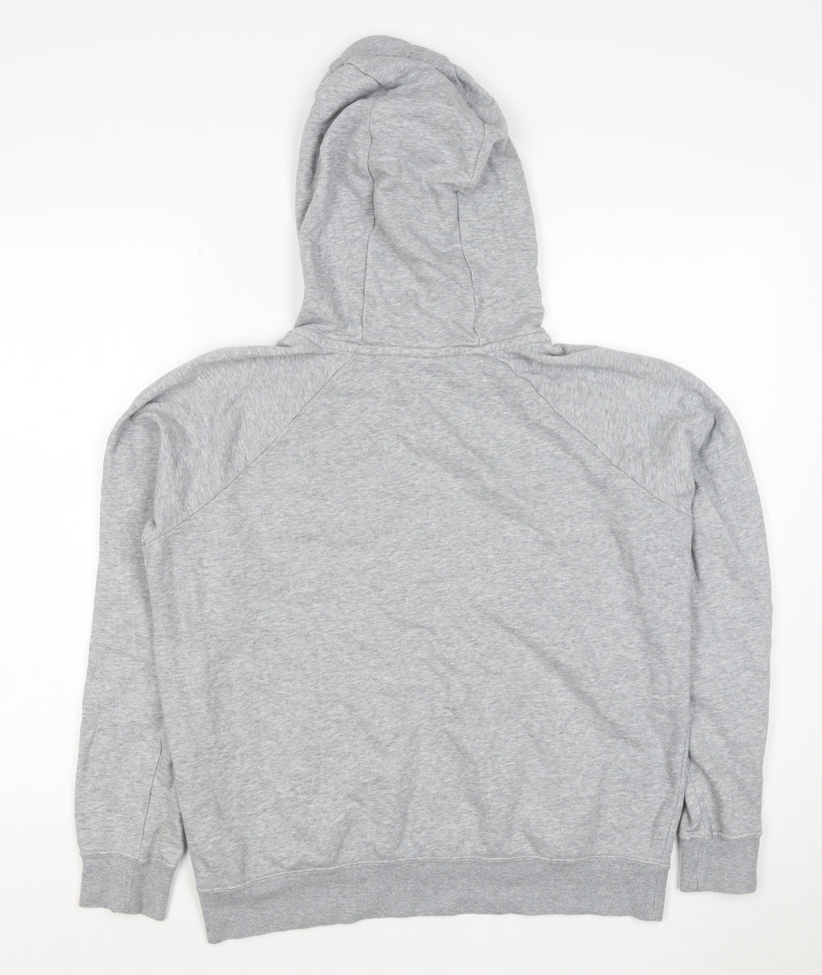 Nike Women Grey Logo Pullover Hoodie M Cotton Blend