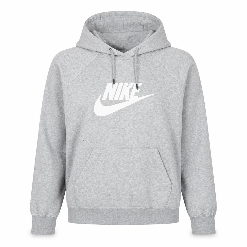 Nike Women Grey Logo Pullover Hoodie M Cotton Blend