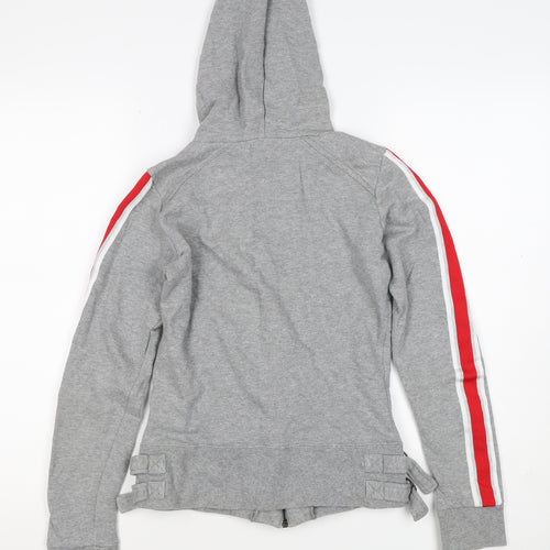Macc Women’s Grey Size 10 Full Zip Hooded Logo Sweatshirt