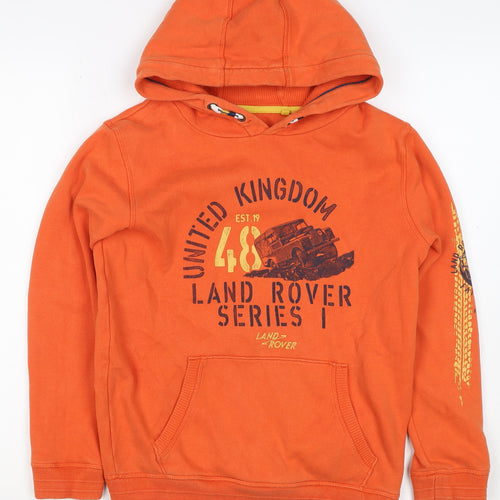 FatFace Boys Orange Land Rover Graphic Pullover Hoodie Age 10-11