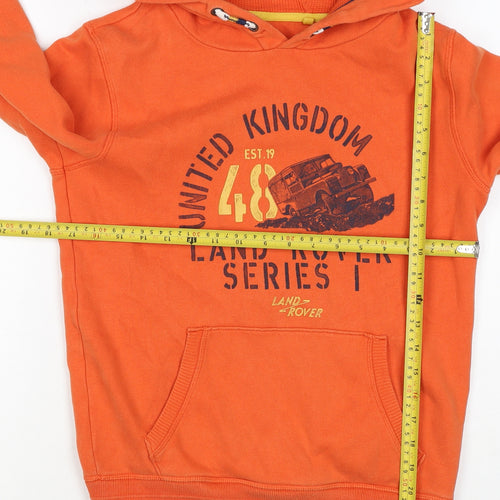 FatFace Boys Orange Land Rover Graphic Pullover Hoodie Age 10-11