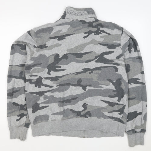 Bench Men’s Grey Camo Full Zip High Neck Sweatshirt Size L