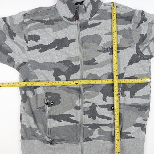Bench Men’s Grey Camo Full Zip High Neck Sweatshirt Size L