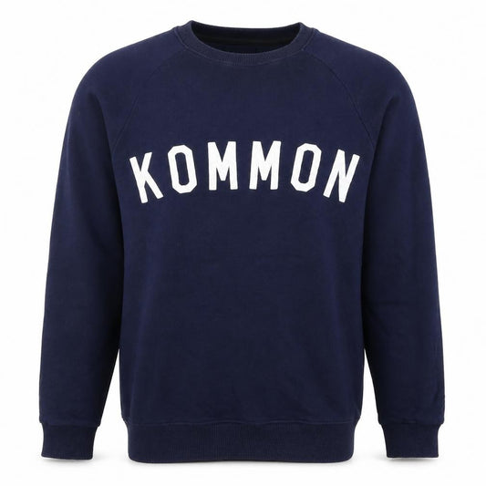 Kommon Universe Men’s Blue S Kommon Logo Graphic Crew Neck Sweatshirt