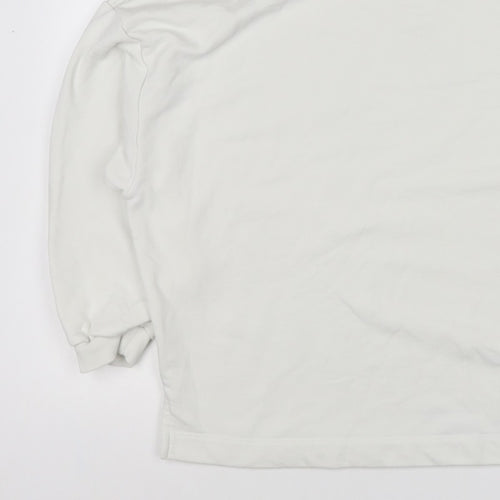 Lands' End Women's White XL Relaxed Crew Neck Pullover Sweatshirt