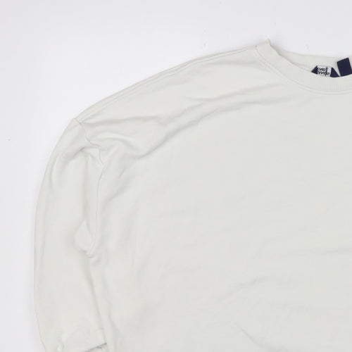 Lands' End Women's White XL Relaxed Crew Neck Pullover Sweatshirt