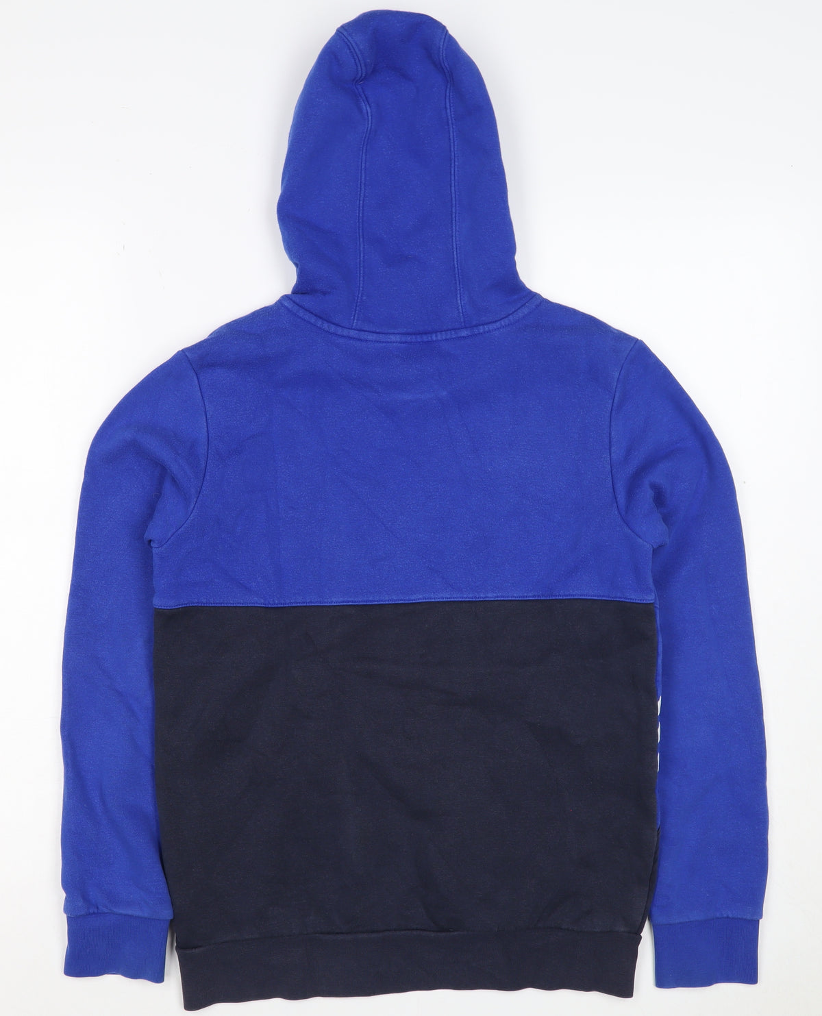 adidas Boys Blue Black 12-13 Years Pullover Hoodie Logo Striped