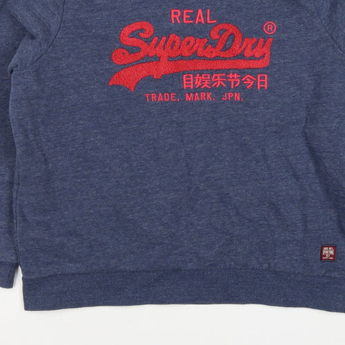 Superdry Teens Blue UK 16 Pullover Sweatshirt Embroidered Logo
