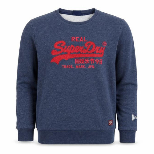Superdry Teens Blue UK 16 Pullover Sweatshirt Embroidered Logo