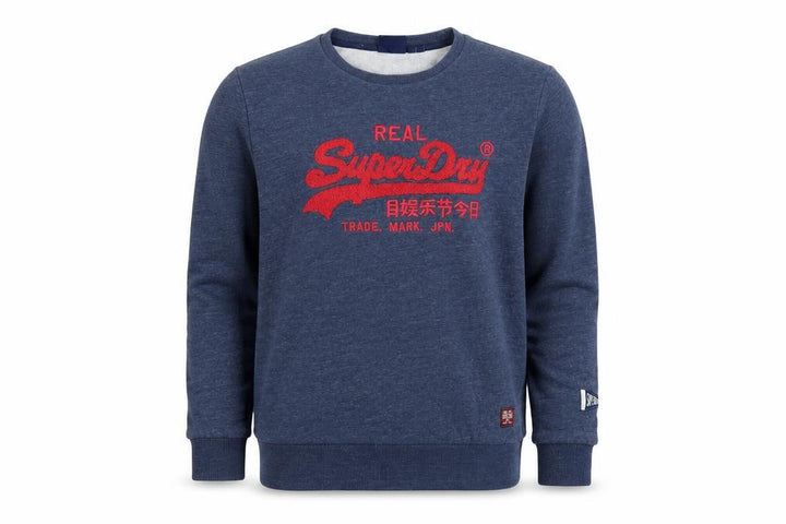Superdry Teens Blue UK 16 Pullover Sweatshirt Embroidered Logo