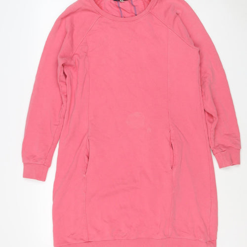 Joules Women’s Pink Size 8 Knee Length Jersey Jumper Dress Pockets