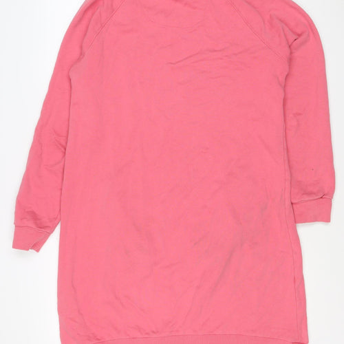 Joules Women’s Pink Size 8 Knee Length Jersey Jumper Dress Pockets
