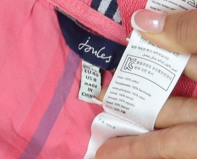 Joules Women’s Pink Size 8 Knee Length Jersey Jumper Dress Pockets