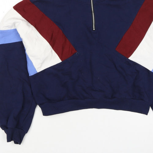 H&M Divided Women’s Multicoloured 1/4 Zip High Neck Jumper Size S