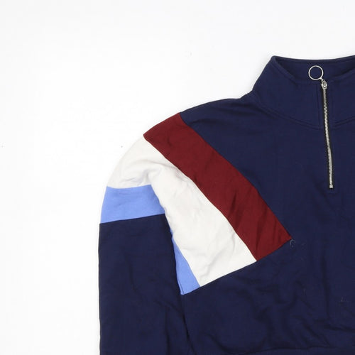 H&M Divided Women’s Multicoloured 1/4 Zip High Neck Jumper Size S