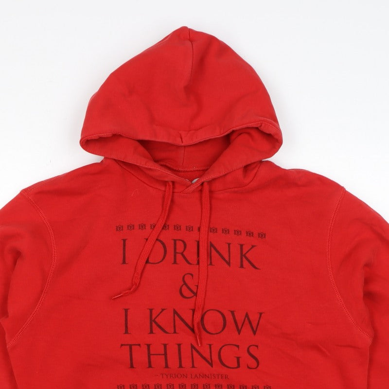 HBO Men’s Red M Pullover Hoodie Tyrion Lannister Quote Graphic